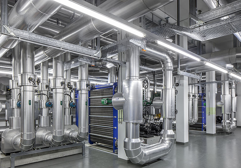 Cooling infrastructure in the resource deck.